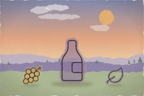 Sticle de afinată de casă, cu afine de munte (ilustrație)