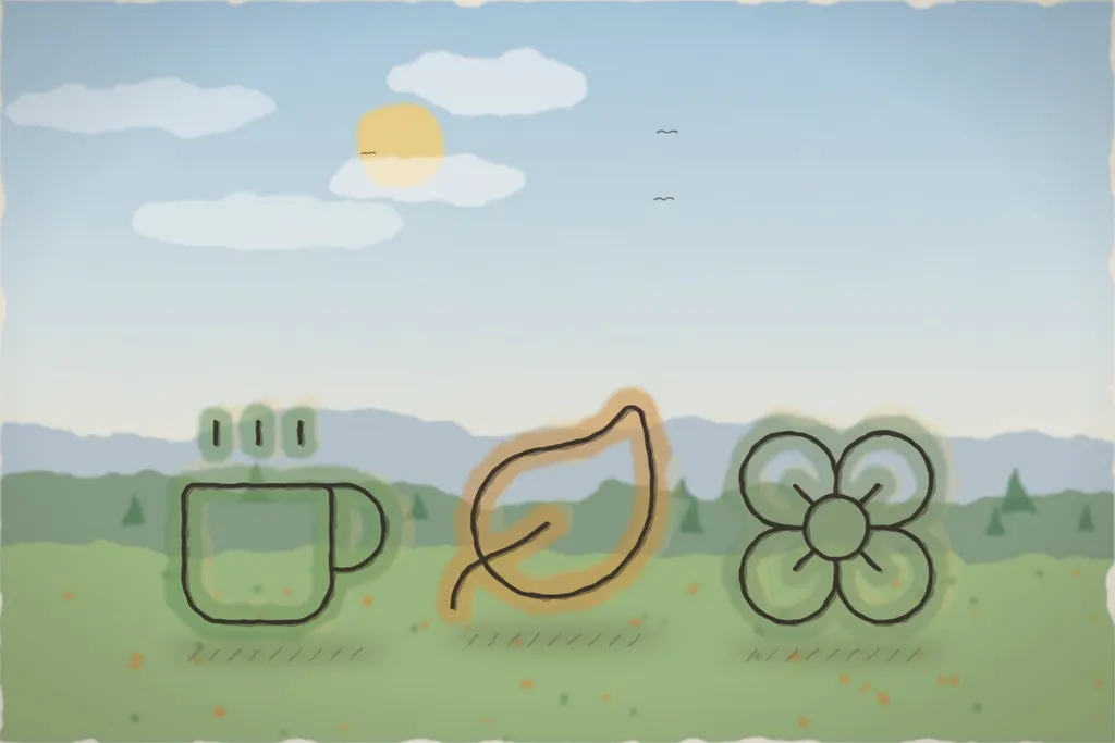 Ceai de munte din flori și ierburi culese de mână (ilustrație)